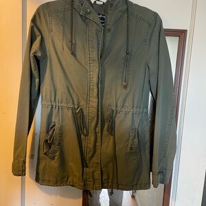 Ambiance Olive Green Utility Anorak Jacket